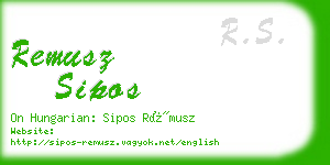 remusz sipos business card